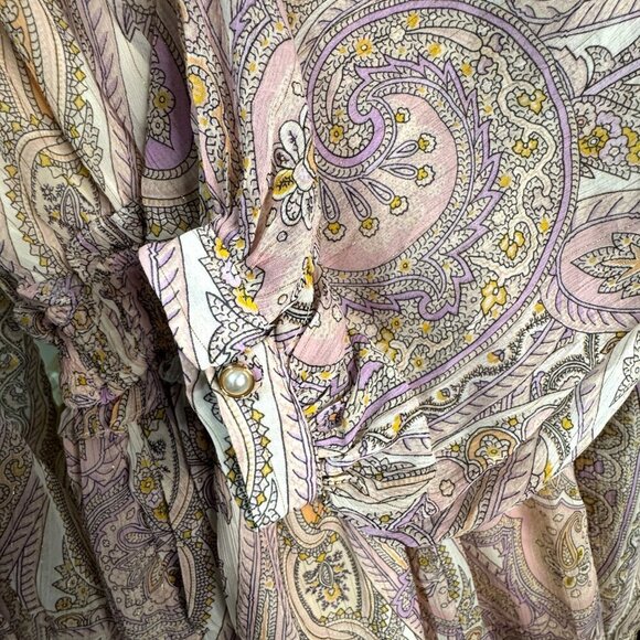 Revolve Line & Dot Boho Paisley Long Sleeve Gianna Romper Pockets MSRP $148 - Picture 11 of 11